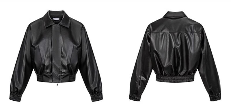 Description Picture 3 of itemMauroicardi Spring Autumn Cool Oversized Short Black Soft Pu Leather Jacket Men Zipper Luxury Designer American Vintage Clothes