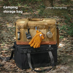 Outdoor Camping Storage Bag Hard Shaped Oxford Cloth 60L Large Capacity Cookware Stove Tools Organizing Box Folding Storage Bag