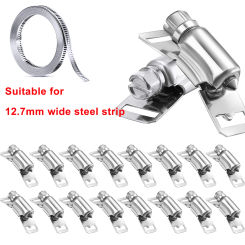 304 Stainless Steel 10/20Pc Clamps Hose Fasteners Worm Clamp Fastener for 12.7mm Wide Hose Clamp Steel Strip Adjustable DIY Worm
