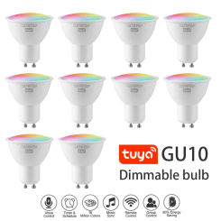 1-10PCS LED Smart Light Bulb Wifi Tuya GU10 Spotlight Rgb Dimmable Gu10 6W Magic Lamp AC 110V 220V Work with Alexa Google Home