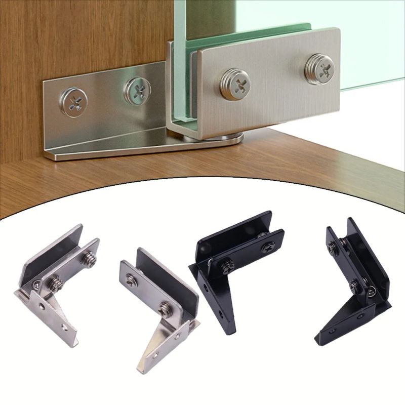 Description Picture 2 of itemPractical Glass Hinges For Bathroom Stainless Steel 43.5x40mm Accessories Cabinet Door Hardware Kitchen Shelves