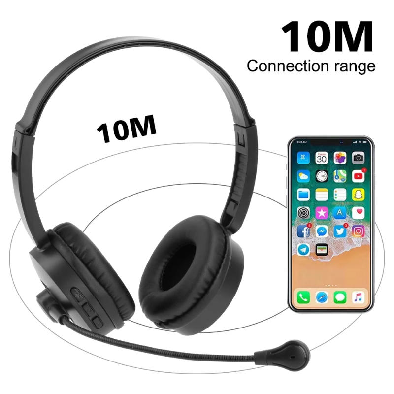 Description Picture 6 of itemBluetooth 5.0 Headset Wireless Truck Driver Headphones Hands-Free Call Headsets With Noise Cancelling Mic For Call Center Office