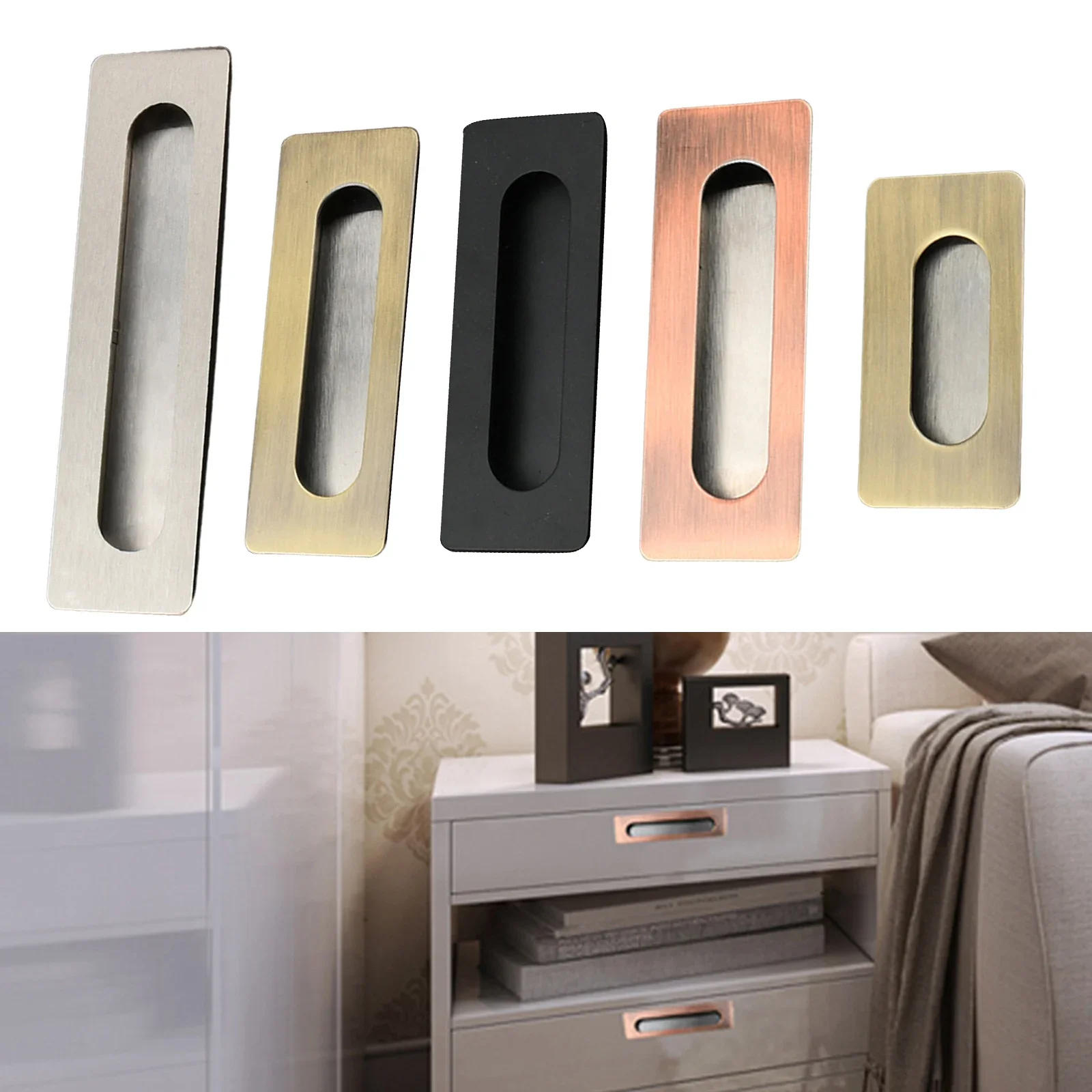 Description Picture 4 of itemRecessed Handle Cabinet Drawer Pulls Cupboard Door Embedded Handles Wardrobe Knobs Furniture Hardware Kitchen Sliding Door Pull