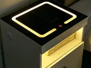 Description Picture 5 of itemNightstand Wireless Charging Station & USB Type C Ports, Minimalist Night Stand with LED Light 3 Colors & Adjustable Brightness