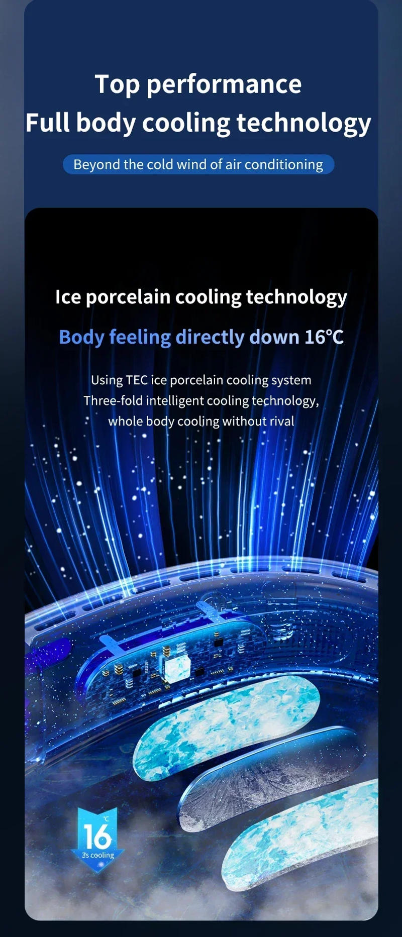 Description Picture 4 of itemOutdoor Neck Fan Portable Neck Cooler USB Rechargeable Mini Electric Fan Small Neck Cooling Fan Bladeless Mini