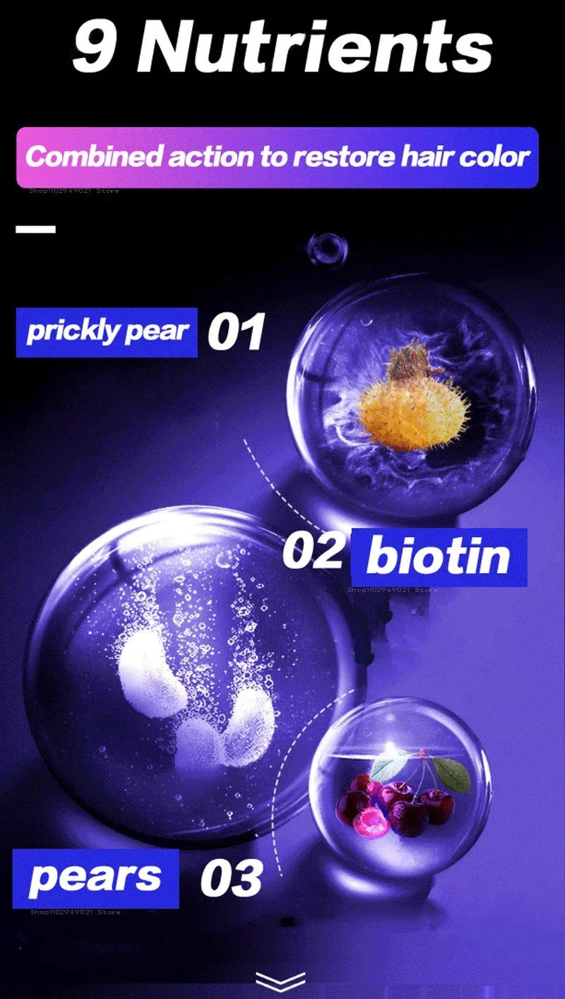 Description Picture 6 of itemGray Hair Treatment Serum White to Black Natural Color Repair Nourishing Products Anti-Hair Loss Care Men Women