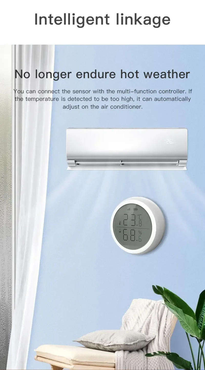 Description Picture 4 of itemTuya Smart Zigbee Temperature Humidity Sensor Intelligence Scene Real-time Detecting Thermometer Alexa Google Home Voice Control