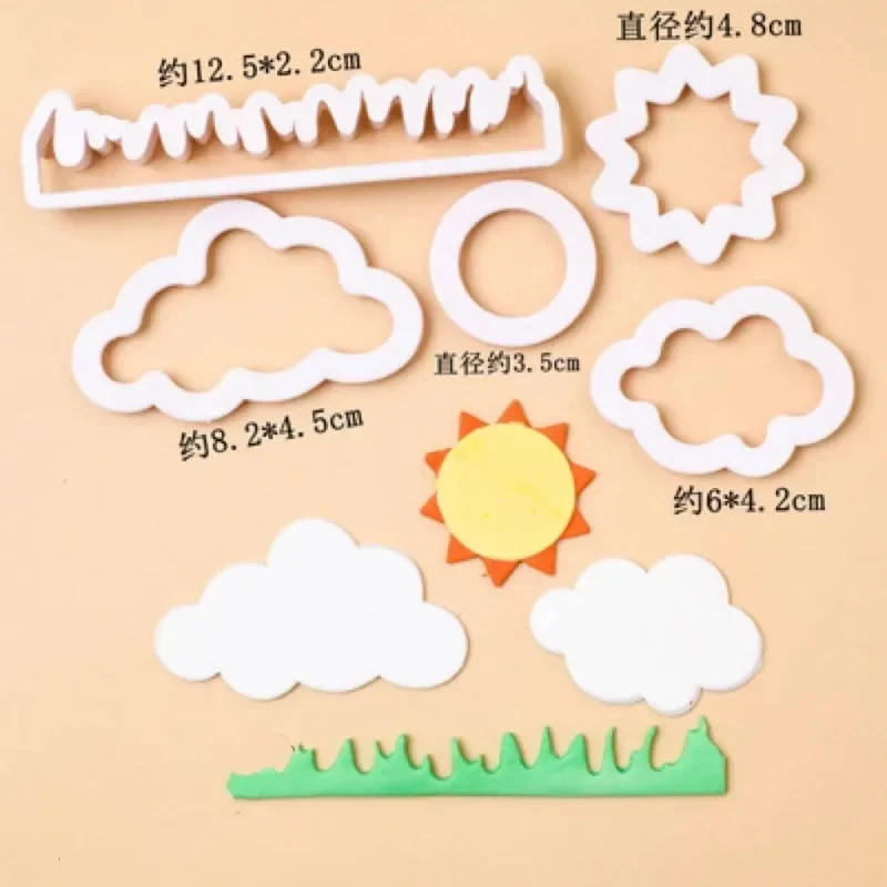 Description Picture 5 of item5Pcs Grass Sun Cloud Cake Cutter Sugar Craft Cookie Mold Fondant Reusable Kitchen Baking Decorating Tools Biscuit Cupcake Pastry