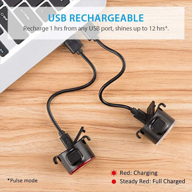 Description Picture 5 of itemBUCKLOS Bicycle Front & Tail Light USB Charging Light for Mountain Bike White/Red LED Road Bike Safety Warning Light MTB Parts