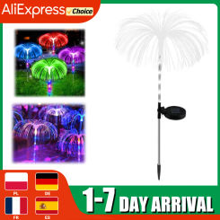 7 Color RGB Solar Lights Outdoor Garden Gradient Jellyfish Solar Lights Waterproof Single Layer for Landscape Pathway