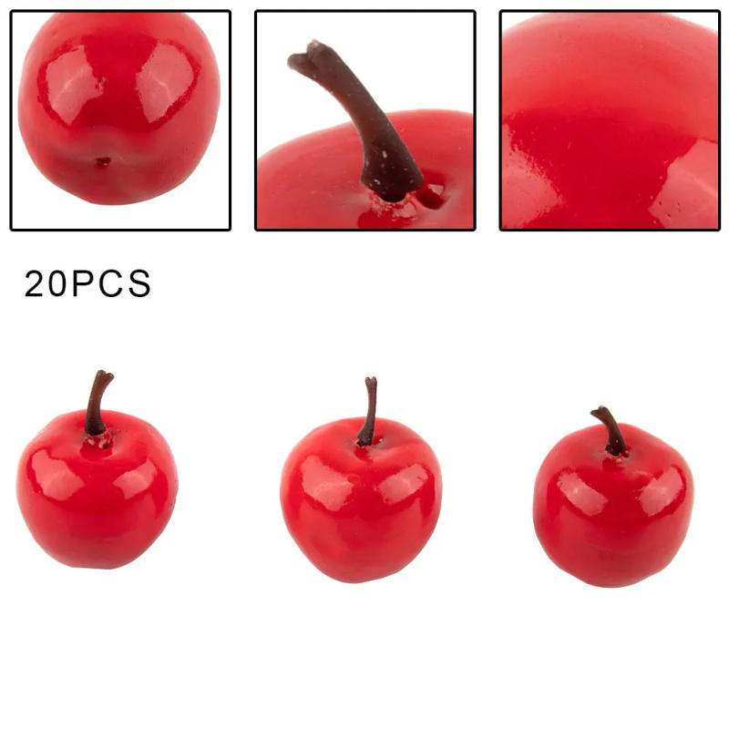 Description Picture 5 of item20Pcs Artificial Fruits Faux Apples Plastic Decorative Fruits Fake Fruits Red Apples Lifelike Simulation For Kitchen Party