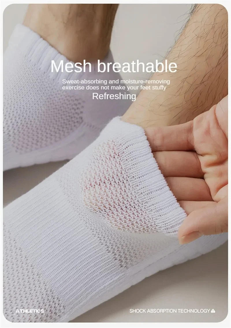 Description Picture 4 of item12 Pairs Thick-Soled Moisture Wicking Sports Socks with Cushioned Bottoms Perfect for Running and Professional Sports