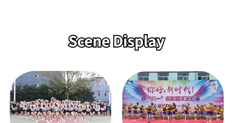 Description Picture 4 of itemCheerleading Pom Poms with Handle Cheer Balls Gold Silver Pink Red Green Blue for Hand Dance Women Girl Kids Pompoms Accessories