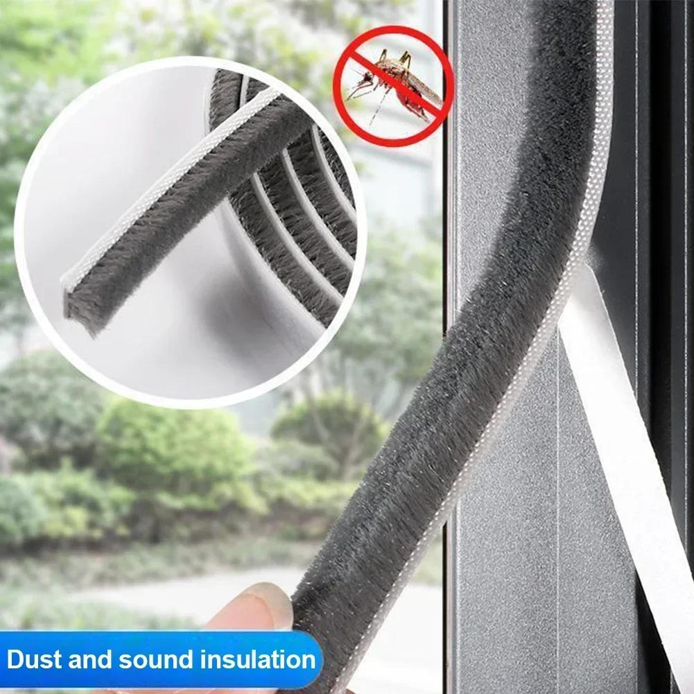 Description Picture 4 of item10m Self Adhesive Brush Strip Door Window Weather Stripping Sliding Door Sound Insulation Dust Sealing Strip Anti Bug Seal Tape
