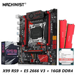 MACHINIST X99 RS9 X99 Motherboard Kit Set With Intel Xeon E5 2666 V3  CPU LGA 2011-3  Processor And DDR4 16GB(2*8GB) RAM Memory