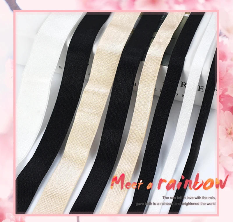 Description Picture 3 of item10Meters 6-30mm Nylon Elastic Band for Bra Underwear Strap Runbber Tape Pants Stretch Webbing Bands DIY Sewing Accessories