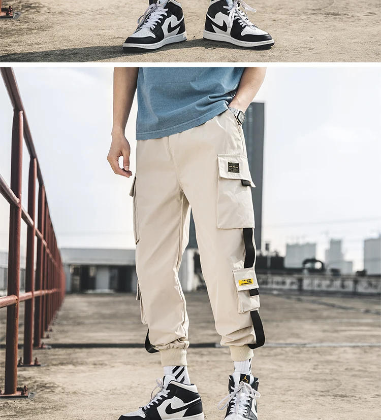 Description Picture 3 of itemTPJB New Hip Hop Joggers Cargo Pants Men Harem Pants Multi-Pocket Ribbons Man Sweatpants Streetwear Casual Mens Pants S-5XL