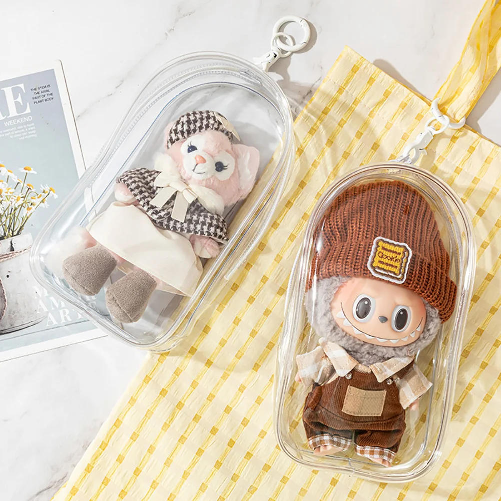 Description Picture 2 of itemDoll Mystery Box Storage Case Anime Ornaments Organizer Box Square Plush Dolls Display Bag With Keychain 19.5*10.5*5cm