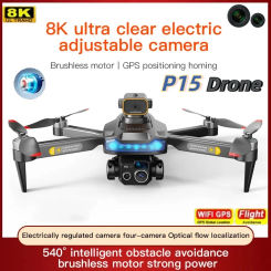 P15 PRO Drone 4K HD Professional Obstacle Avoidance Optical Flow Dual Camera Aerial Photography Dual-Camera Fold Gift New