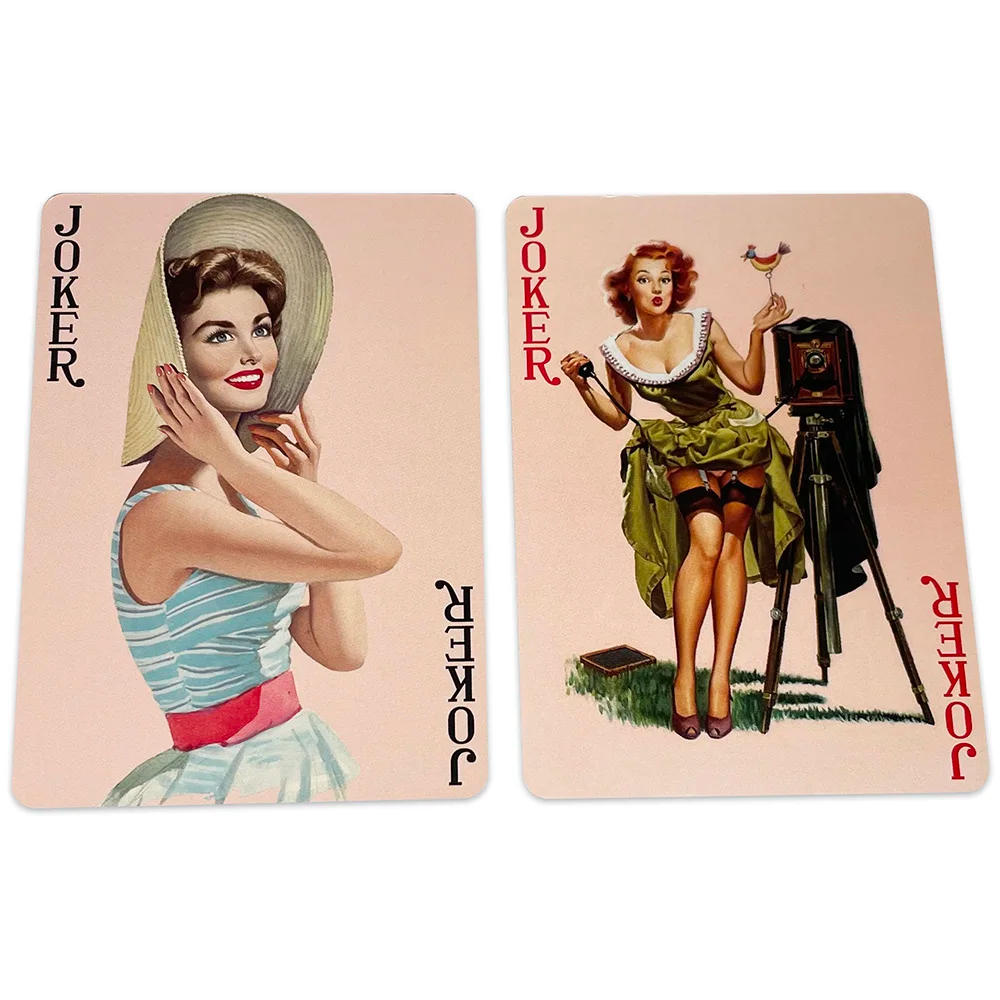 Description Picture 5 of itemBeautiful Cute Girls Collection Playing Cards Poker Deck 54 Cards All Different Vintage Retro Classic Pin Up Girls Card Games