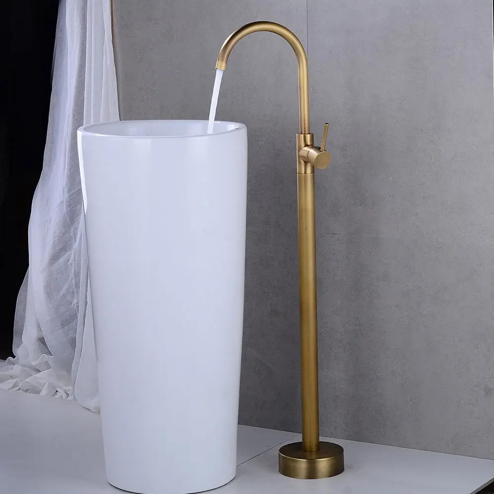 Description Picture 3 of itemBathroom Bathtub Faucet  Free Standing  Gold /Black/Antique/Chrome Mixer Taps Floor Mounted Bath