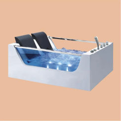 1800mm Fiberglass Whirlpool Bathtub Acrylic Hydromassage Surfing Colourful LED Light Bubble Tub NS3027