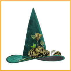 Halloween Witch Hat Green Flower Decorative Hat Holiday Party Supplies Cosplay Costume Accessories Props cartoon DIY hat