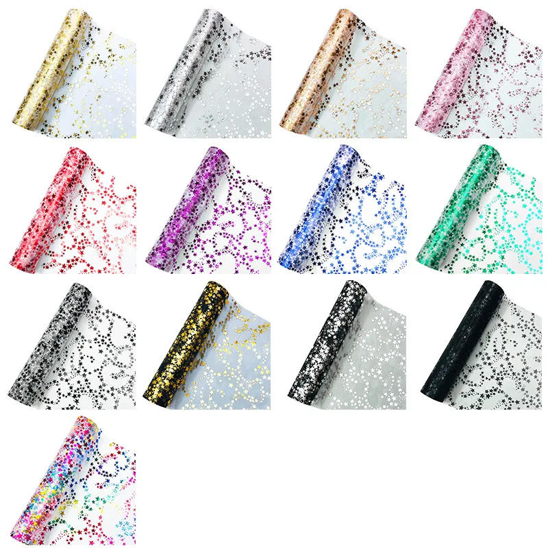 Description Picture 2 of item5M Gold Table Runner Metallic Glitter Star Tablecloths Roll Rectangle Wedding Table Decor for Birthday Wedding Home Table Decor