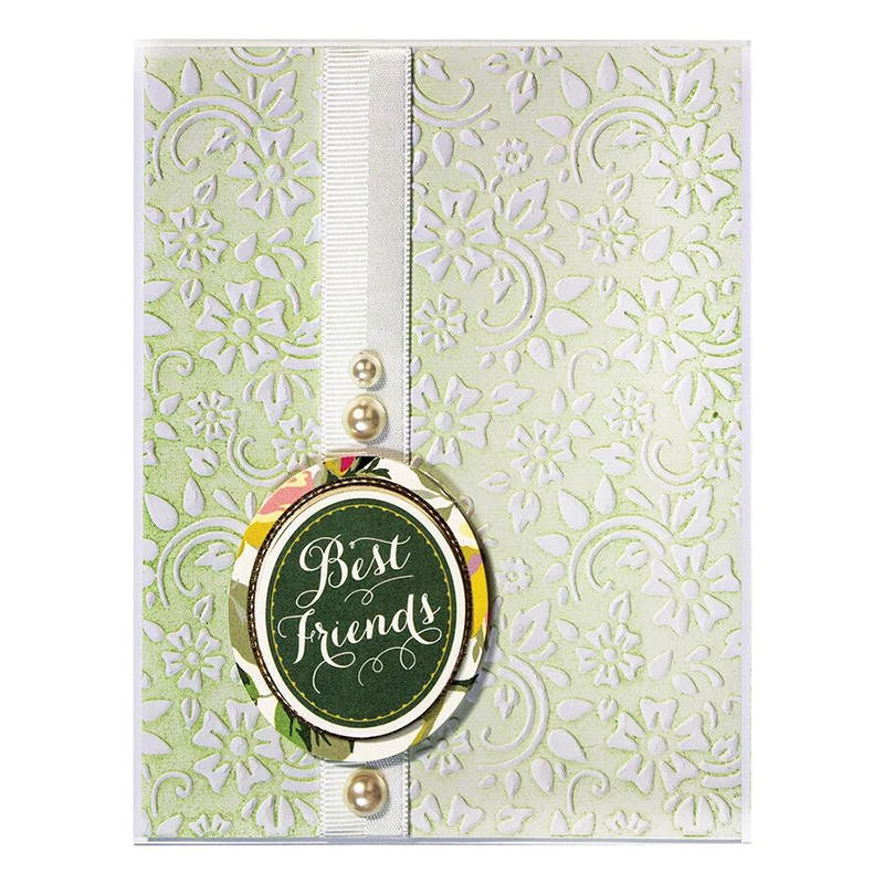 Description Picture 3 of item2024 Leaf Flower Background Gold Stamp Embossing Frame Metal Cutting Dies for Scrapbooking DIY Photo Album Card Making Stencil