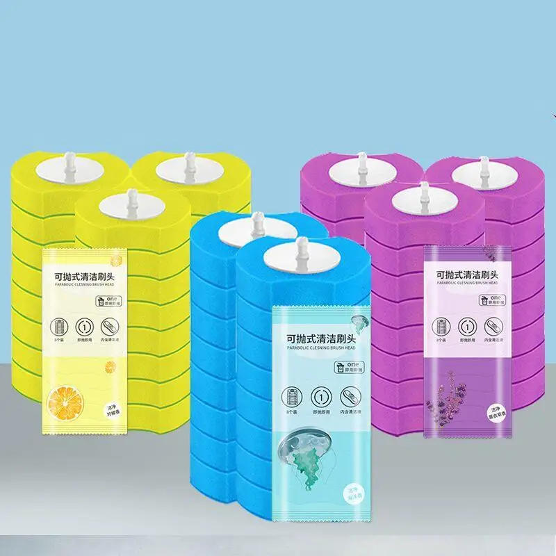 Description Picture 2 of item24 Pack Disposable Toilet Brush Refills Upgraded 3 Layer Foam Cleaning Sponges Heads for Toilet Bathroom Bowl Cleaner Supplies