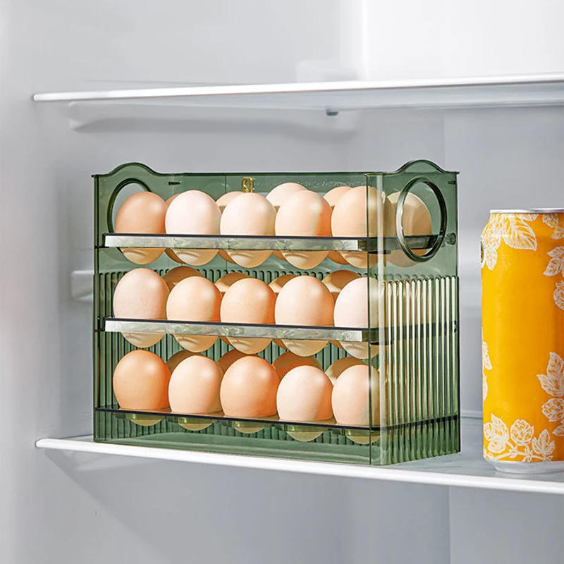 Description Picture 2 of itemEgg Storage Box Refrigerator Organizer Food Containers Egg Fresh-keeping Case Holder Tray Dispenser Kitchen Storage Boxes