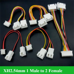 Fan Cable GPU XH2.54 Mini 2/3/4/5/6Pin 1 To 2 Way CPU 2/3/4/5/6Pin PWM Fan Connector Cable Lead Y Splitter Split Two Fan Line