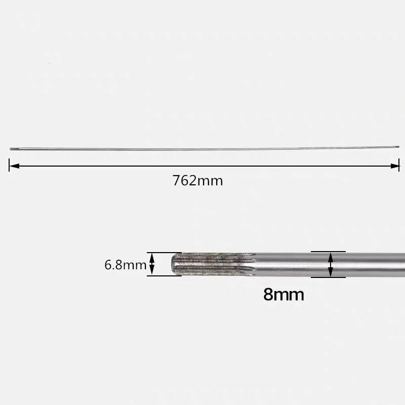 Description Picture 6 of itemNew 9Teeth/Square 8mm Thickness Drive Shaft For 26mm Aluminum Tube Grass Trimmer Brush Cutter 760mm Long Chain Saw Hedge Trimmer