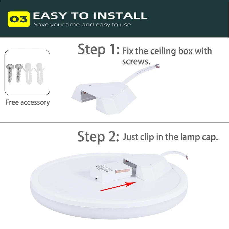 Description Picture 6 of itemModern Ceiling Light LED Ceil Light 15W 20W 30W 50W Led Ceiling Lamp for Living Room Bedroom Kitchen Indoor Lighting Fixture