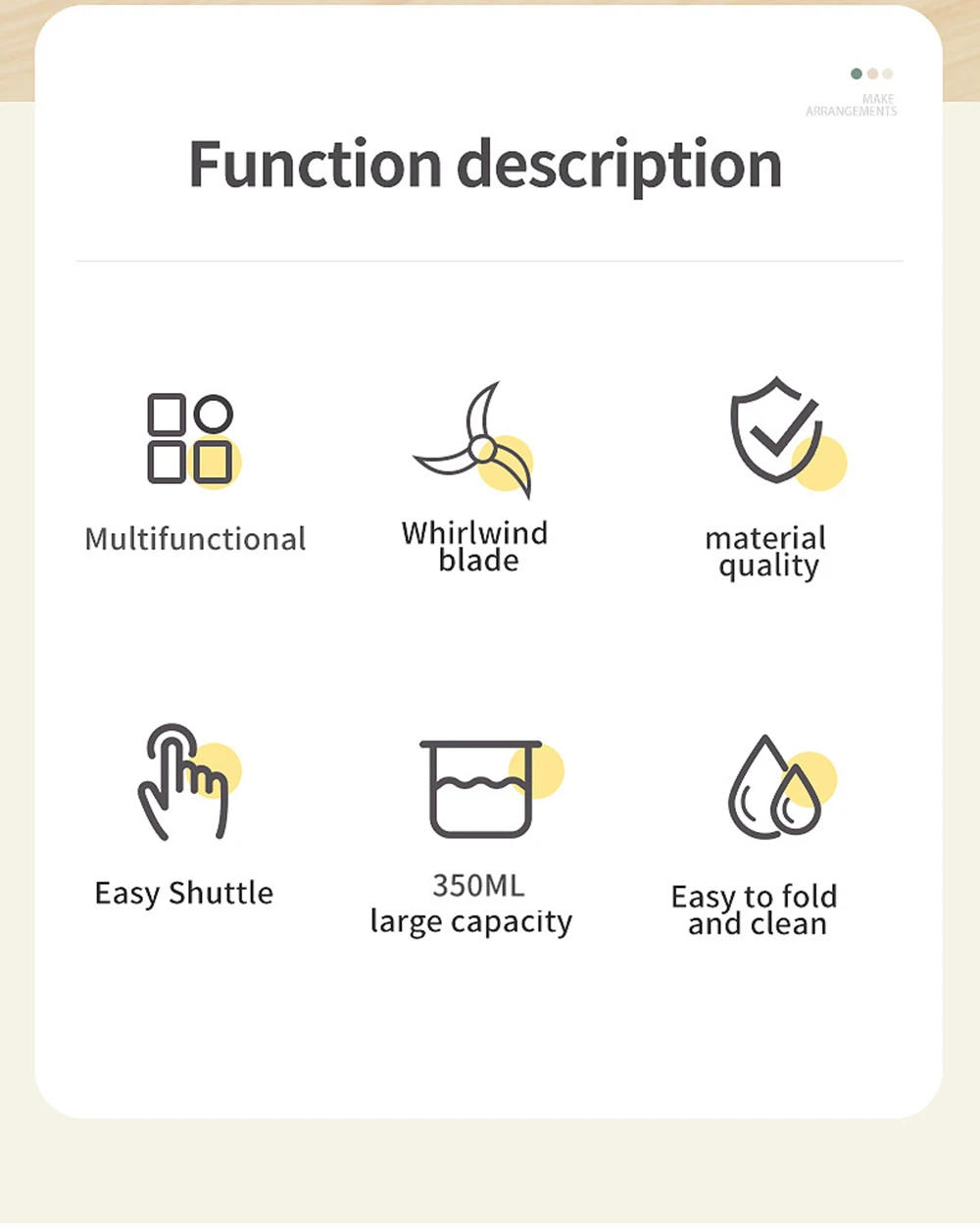 Description Picture 6 of itemMultifunction Electric Garlic Beater Ground Meat 350ml Wirelessly Blender Grinder with Food Mixer Can Make Baby Supplement Food