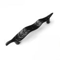 Door Decorative Design Leaf Shaped Handle Brightly Black Nickel Decoration Aluminium Metal Furniture Handle 4Pcs/set