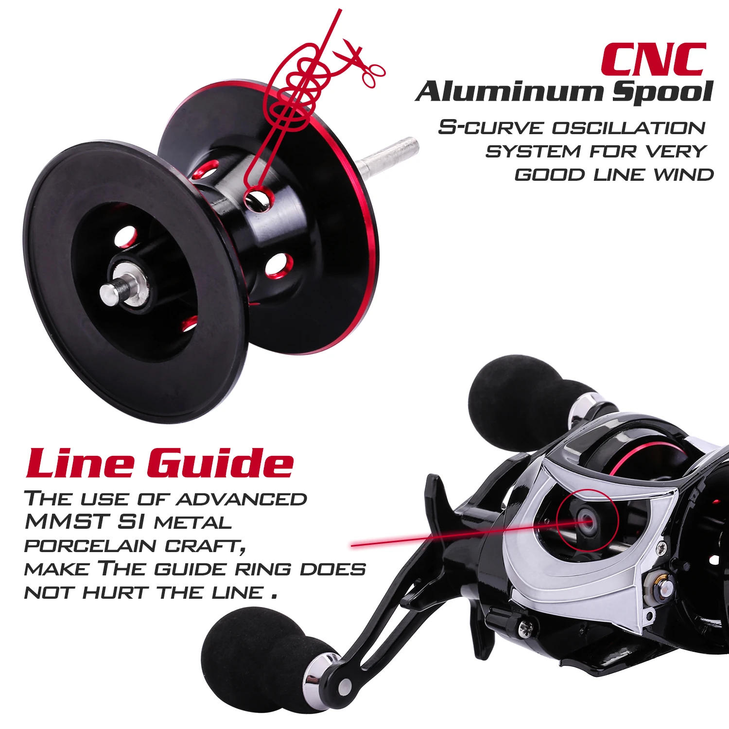 Description Picture 5 of itemSougayilang Fishing Rods and Reels Full Set Bag Portable 5 Sections Fishing Rod and 12LB Max Drag Baitcasting Reel Carp Fishing