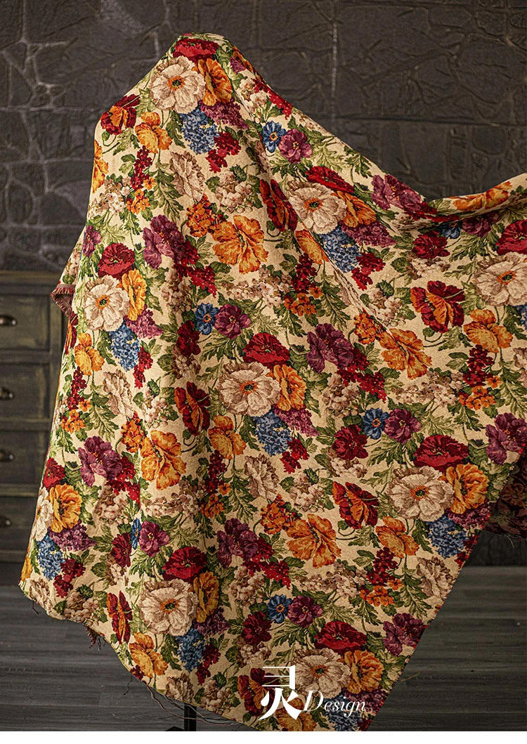 Description Picture 6 of itemOil Painting Style Jacquard Fabric for Clothing Dress Bag Background Decoration Tablecloth Designer Diy Sewing Material Cloth