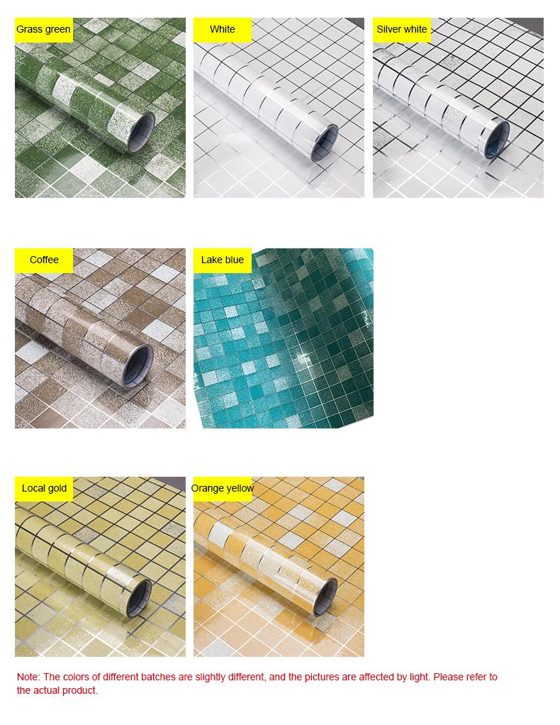 Description Picture 5 of itemBathroom Waterproof Tiles Wall Sticker Self-Adhesive Kitchen Stove Oil-Proof Fireproof Wallpaper Aluminum Foil Decorative Film
