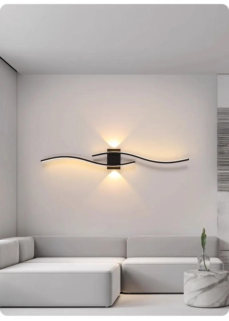 Description Picture 2 of itemCreative LED Wall Lamps for Bedroom Living Room Black White Gold Indoor LED Wall Lights Aluminum Wall Sconce Lighting