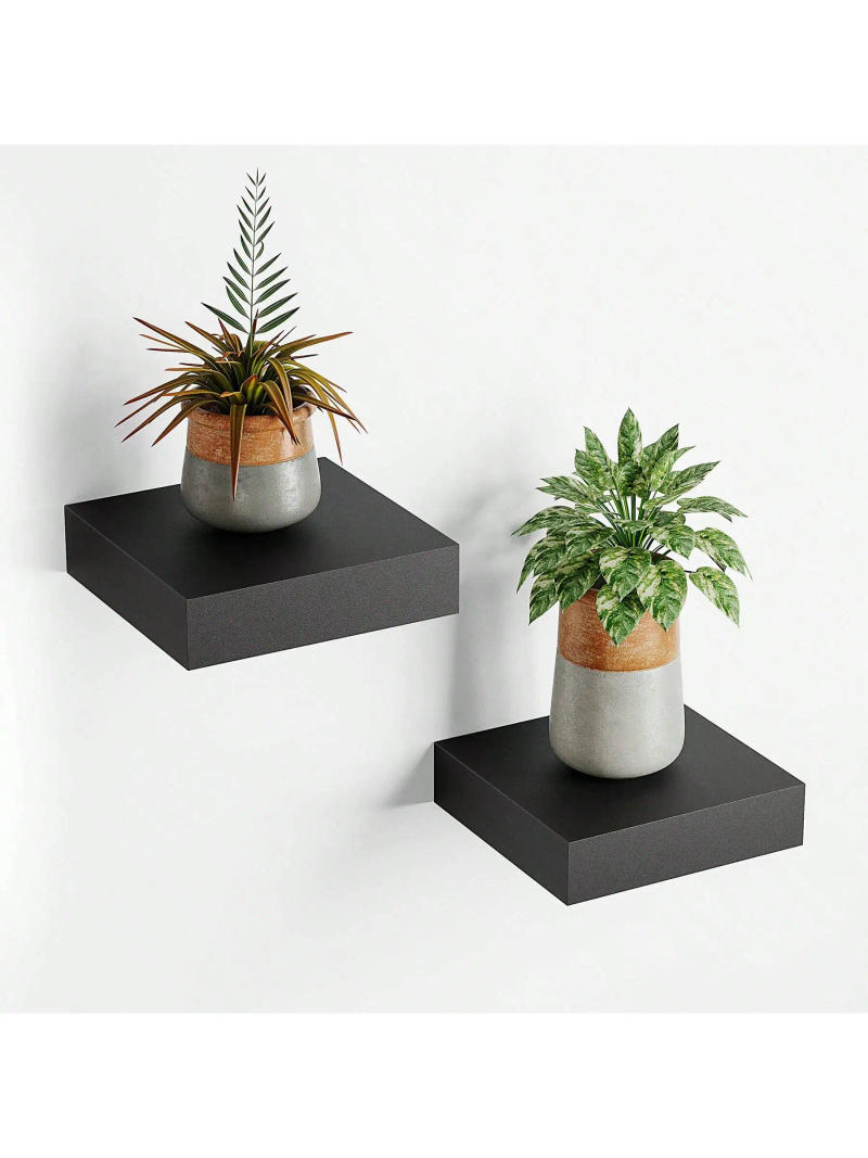 Description Picture 2 of itemSquare Floating Shelf Wood Wall Small Shelves for Living Room Decor Display Stand Bedroom Bathroom Decorative Floating Shelf