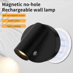 Magnetic Base USB Rechargeable LED Wireless Wall Light 360 Degree Rotation Touch Control Indoor Spotlights Dimmable Bedside Lamp