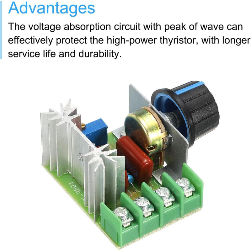 Description Picture 5 of itemAC 50-220V 2000W 25A Motor Speed Controller SCR High-power Electronic Voltage Regulator Module Motor LED Dimmers Speed Control