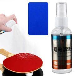 60ml Table Tennis Racket Cleaner With 2-Sided Sponge Powerful Table Tennis Rubber Cleaner Removes Dust Dirt Grease Fingerprints