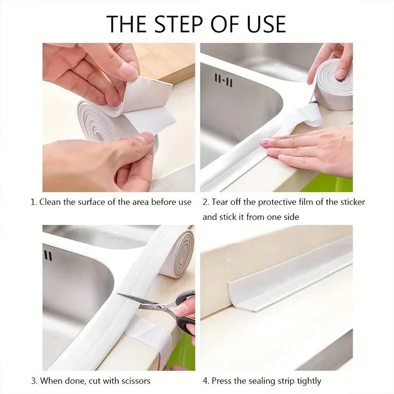Description Picture 6 of itemPVC Self Adhesive Bathroom and Kitchen Sealing Tape Waterproof Border Tape in Bath Anti-mildew Sealed Waterproof Tape Sticker