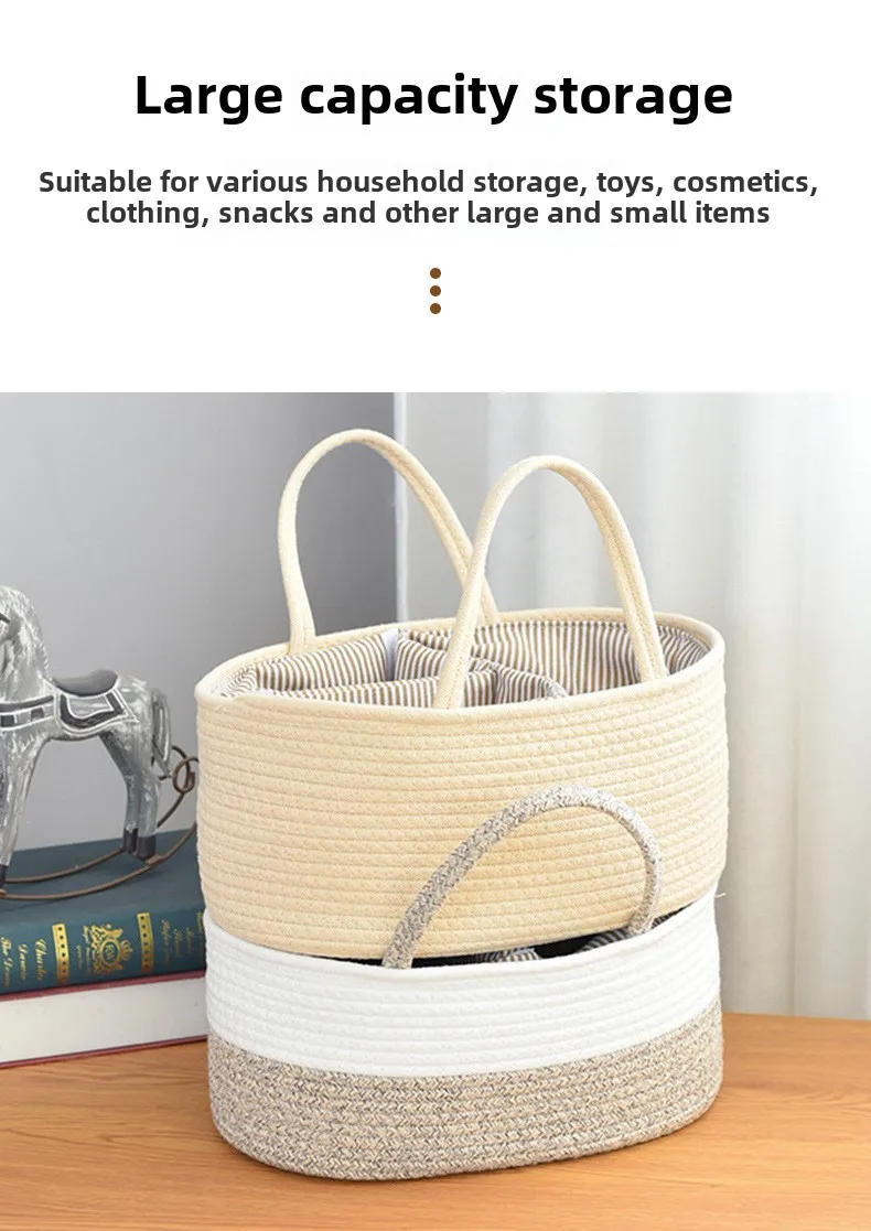 Description Picture 4 of itemMultifunctional Travel Out Portable Mommy Bag Cotton Rope Diaper Bag Diaper Partition Storage Bag Baby Diaper Storage Basket