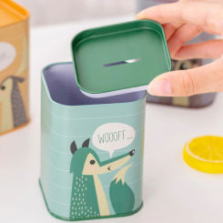 1PC Piggy Bank Metal Coin Box Cute Sundries Cans Storage Cans Gift Cans Home Decor Household Saving Money Box