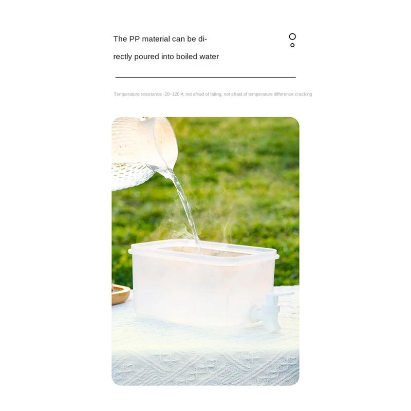 Description Picture 6 of itemRefrigerator Cold Water Jug With Faucet Refrigerator Cool Water Bucket Lemonade Bottle Beverage Water Dispenser Drinkware