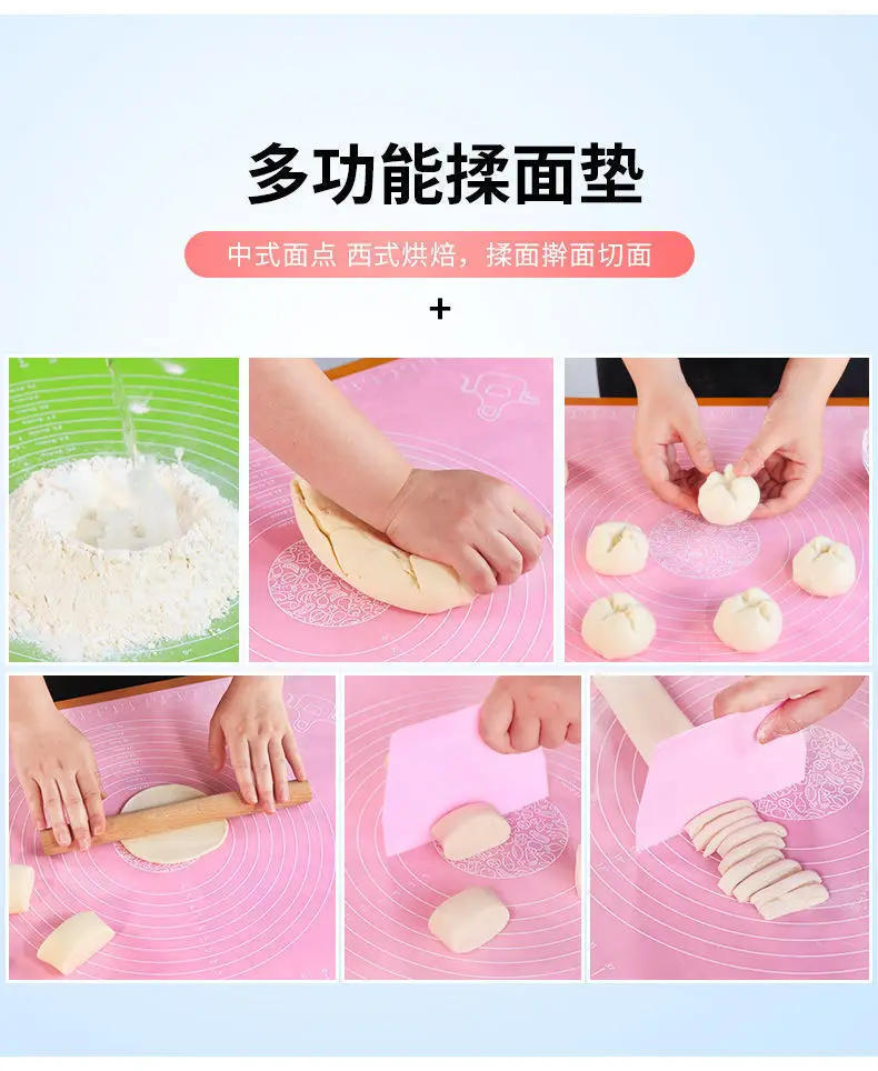 Description Picture 6 of itemSilicone Baking Mat Pizza Dough Maker Pastry Kitchen Gadgets Cooking Tools Utensils Bakeware Kneading Accessories Lot