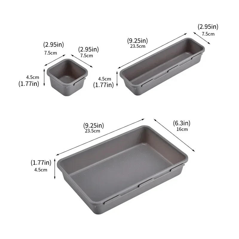 Description Picture 6 of item8pcs Drawer Organizers Household Dustproof Desk Stationery Storage Box Women Makeup Organizer for Kitchen Bathroom Accessories